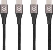 BlueBuilt USB-C to USB-C Cable 1.5m Nylon Black Duo Pack 