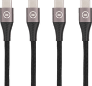 BlueBuilt USB-C-auf-USB-C-Kabel 1,5m Nylon Schwarz Doppelpack USB-C auf USB-C Kabel