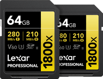 Lexar Professional SDXC 1800x GOLD 64GB 210 MB/s - Doppelpack Speicherkarte