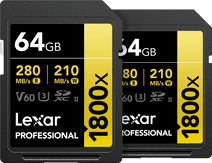 Lexar Professional 1800x GOLD 64GB SDXC - Duo Pack SDXC card