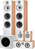 Bowers & Wilkins HTM6 S3 + 603 S3 (per pair) Brown + 606 S3 (per pair) + ASW610 White HiFi speaker