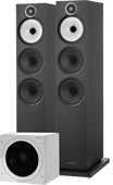 Bowers & Wilkins 603 S3 Black (per pair) + ASW610 White HiFi speaker