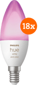 Philips Hue White & Color E14 18er-Pack Philips Hue E14 White & Color