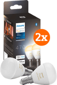 Philips Hue Luster Kugellampe White Ambiance E14 4er-Pack Smart-Lampe mit E14-Fassung