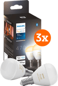 Philips Hue Luster Spherical Light White Ambiance E14 6-pack Philips Hue E14 fitting