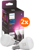 Philips Hue Luster Kugellampe White & Color E14 4er-Pack Philips Hue E14 White & Color