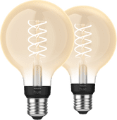 Philips Hue Filamentlampen White Globe E27 Doppelpack Philips Hue Filament White