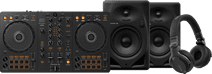 Pioneer DJ DDJ-FLX4 + Pioneer DJ HDJ-CUE1 + Pioneer DJ DM-50D Schwarz Pioneer DJ DDJ-FLX4