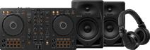 Pioneer DJ DDJ-FLX4 + Pioneer DJ HDJ-X7 Schwarz + Pioneer DJ DM-50D Schwarz Pioneer DJ DDJ-FLX4