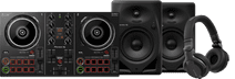 Pioneer DJ DDJ-200 + Pioneer DJ HDJ-CUE1 + Pioneer DJ DM-50D Schwarz Pioneer DJ DDJ-200