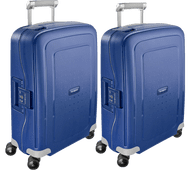 Samsonite S'Cure Spinner 55cm Dark Blue Duo Suitcase Set Ryanair carry-on suitcases