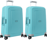 Samsonite S'Cure Spinner 55cm Aqua Blue Duo Suitcase Set Samsonite carry-on suitcase