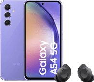 Samsung Galaxy A54 128GB Purple 5G + Samsung Galaxy Buds FE Black Best-rated smartphone