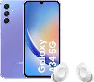 Samsung Galaxy A34 128GB Lila 5G + Samsung Galaxy Buds FE Weiß Samsung Galaxy A34