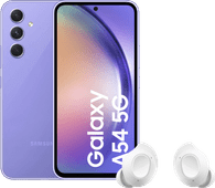 Samsung Galaxy A54 128GB Purple 5G + Samsung Galaxy Buds FE White Best-rated smartphone