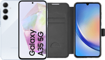 Samsung Galaxy A35 128GB Light Blue 5G + BlueBuilt Book Case Black Samsung A series bundle