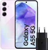 Samsung Galaxy A55 256GB Rosa 5G + Samsung 25 Watt Schnellladegerät Schwarz Samsung Galaxy A55