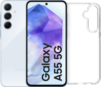 Samsung Galaxy A55 128GB Hellblau 5G + BlueBuilt Backcover Transparent Samsung Galaxy A55