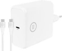 BlueBuilt Power-Delivery-Ladegerät 60 W Weiß + USB-C-Kabel Nylon Weiß 3 m Samsung Schnellladegerät