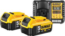 DeWalt DCB184-XJ 18V 5.0Ah Battery (2x) + Charger Battery and battery charger set for tools