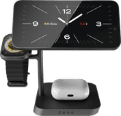 Zens 3-in-1 MagSafe und Qi2 Kabelloses Ladegerät 15 W mit Ständer und Watch Stand Kabelloses Ladegerät für Ohrhörer