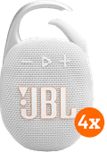 JBL Clip 5 Weiß 4er-Pack Bluetooth-Lautsprecher für unterwegs