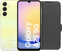 Samsung Galaxy A25 128GB Yellow 5G + BlueBuilt Book Case Black Samsung Galaxy A25