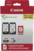 Canon PG-575/CL-576 Cartridge + Photo Paper Cartridge for the Canon PIXMA TR printers