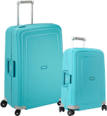 Samsonite S'Cure Spinner 55cm + 75cm Aqua Blue Suitcase Set Large suitcase