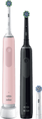 Oral-B Pro Serie 3 Schwarz und Rosa Doppelpack Rosafarbene elektrische Zahnbürste