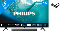 Philips 65PUS7009 + Soundbar + HDMI-Kabel Philips Fernseher-Soundbar-Set