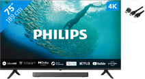 Philips 75PUS7009 + Soundbar + HDMI-Kabel 75-Zoll-Fernseher