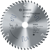 Bosch Circular Saw Blade Top Precision Best for Wood, 165x20x1.8mm, 48T Circular saw blades