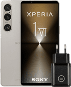 Sony Xperia 1 VI 256GB Silver 5G + BlueBuilt Charger with USB-C Port 30W Black Smartphone