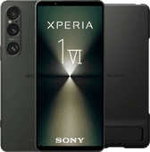 Sony Xperia 1 VI 256GB Grün 5G + Sony Backcover Schwarz mit Ständer Handy mit 5G