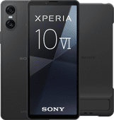 Sony Xperia 10 VI 128GB Schwarz 5G + Sony Backcover Schwarz mit Ständer Handy mit 5G