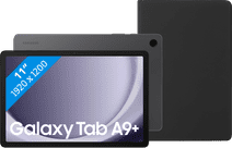 Samsung Galaxy Tab A9 Plus 11 Zoll 128GB Wi-Fi und 5G Grau + BlueBuilt Book Case Schwarz Tablets für die Basisnutzung