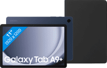 Samsung Galaxy Tab A9 Plus 11 inches 128GB WiFi Blue + BlueBuilt Book Case Black Tablet for the whole family