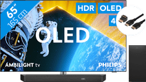 Philips 65OLED809 - Ambilight (2024) + Soundbar + HDMI-Kabel Fernseher zum Streamen von Filmen und Serien