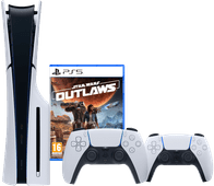 PlayStation 5 Slim Disc Edition + Star Wars Outlaws + Extra Controller White PlayStation 5