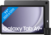 Samsung Galaxy Tab A9 Plus 11 Zoll 128GB Wi-Fi und 5G Grau + BlueBuilt Book Case Schwarz Tablet mit mindestens 32 GB Speicher