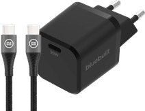 BlueBuilt Power-Delivery-Ladegerät 30 W + USB-C-Kabel 1,5 m Nylon Schwarz BlueBuilt Ladegeräte mit Kabel
