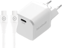 BlueBuilt Power-Delivery-Ladegerät 20 W + USB-C-Kabel 1,5 m Nylon Weiß BlueBuilt Ladegeräte mit Kabel