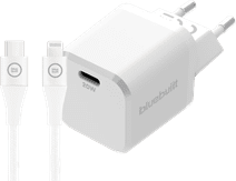 BlueBuilt Power-Delivery-Ladegerät 20 W + Lightning-Kabel 3 m Nylon Weiß BlueBuilt Ladegeräte mit Kabel