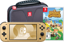 Nintendo Switch Lite Zelda Edition + Animal Crossing New Horizons + Schutzhülle Handheld-Spielekonsole