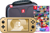 Nintendo Switch Lite Zelda Edition + Mario Kart 8 Deluxe + Schutzhülle Handheld-Spielekonsole