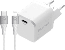 BlueBuilt Power-Delivery-Ladegerät 30 W + Lightning-Kabel 1,5 m Nylon Weiß BlueBuilt Ladegeräte mit Kabel
