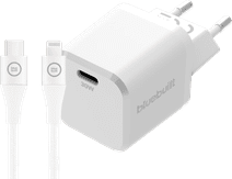 BlueBuilt Power-Delivery-Ladegerät 30 W + Lightning-Kabel 3 m Nylon Weiß Apple iPhone 15 Ladegerät