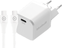 BlueBuilt Power-Delivery-Ladegerät 30 W + USB-C-Kabel 1,5 m Nylon Weiß BlueBuilt Ladegerät