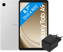 Samsung Galaxy Tab A9 8.7 inches 64GB WiFi Silver + BlueBuilt Charger Tablet for the whole family